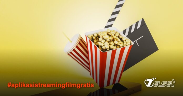 12 Aplikasi Gratis Terbaik untuk Streaming Film di 2025 Ilustrasi seseorang menonton film di ponsel dengan berbagai logo aplikasi streaming