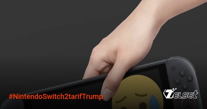 Nintendo Tunda Pre-Order Switch 2 di AS Akibat Tarif Baru Trump Ilustrasi Nintendo Switch 2 dengan latar bendera AS dan grafik tarif impor