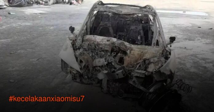 Kecelakaan Fatal Xiaomi SU7: Pertanyaan Besar soal Keamanan Mobil Listrik Foto kecelakaan mobil listrik Xiaomi SU7 di jalan tol China