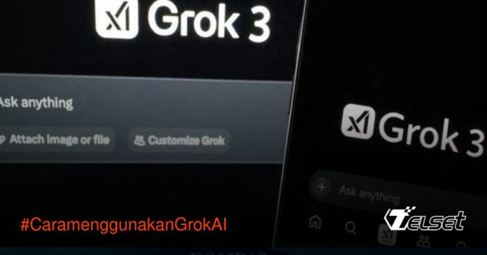 Pengguna sedang berinteraksi dengan chatbot Grok AI di aplikasi X