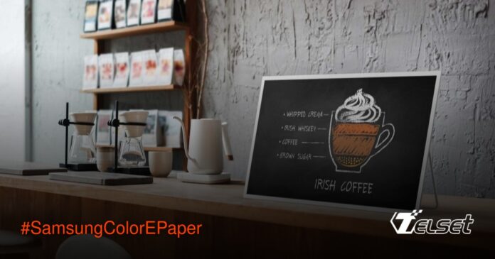 Samsung Color E-Paper EM32DX - Layar digital signage hemat energi dengan tampilan seperti kertas
