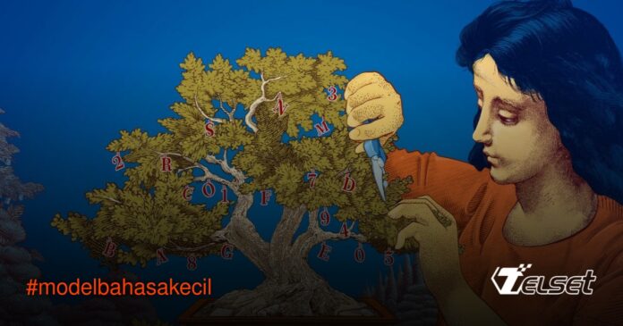 Ilustrasi perbandingan model bahasa besar dan kecil dalam kecerdasan buatan