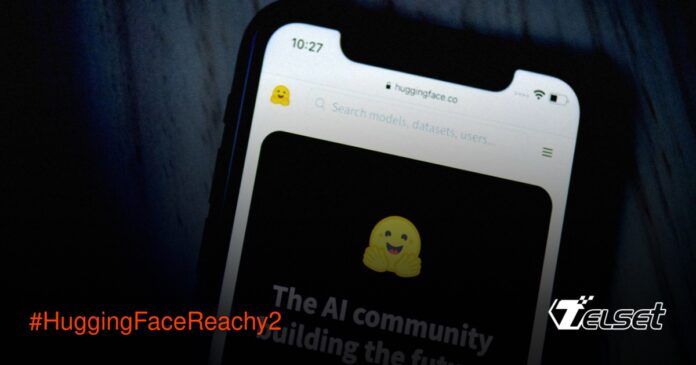 Robot humanoid Reachy 2 dengan mata besar sedang memegang buah