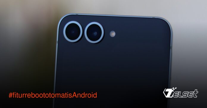 Ilustrasi ponsel Android reboot otomatis dengan logo Google Play Services