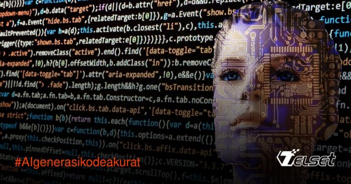 AI Generasi Baru: Kode Lebih Akurat Tanpa Batas Bahasa Ilustrasi AI sedang menulis kode komputer dengan akurasi tinggi di layar hologram