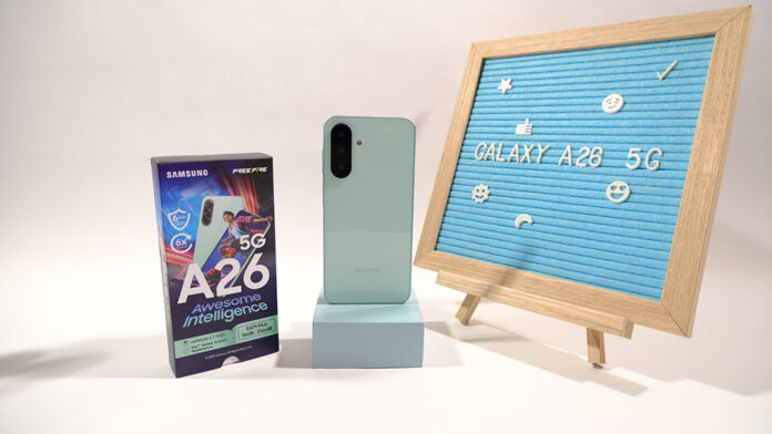 Samsung Galaxy A26 5G dengan layar Super AMOLED dan desain stylish