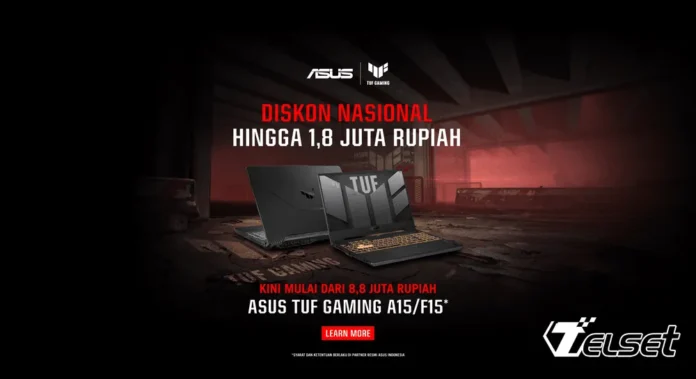 Diskon Nasional ASUS TUF Gaming A15/F15, Laptop Tangguh Mulai 8 Jutaan ASUS TUF Gaming A15 laptop gaming dengan diskon nasional