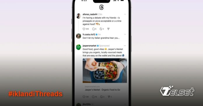 Meta Resmi Luncurkan Iklan di Threads untuk 30 Negara Antarmuka Threads dengan tampilan iklan di antara konten