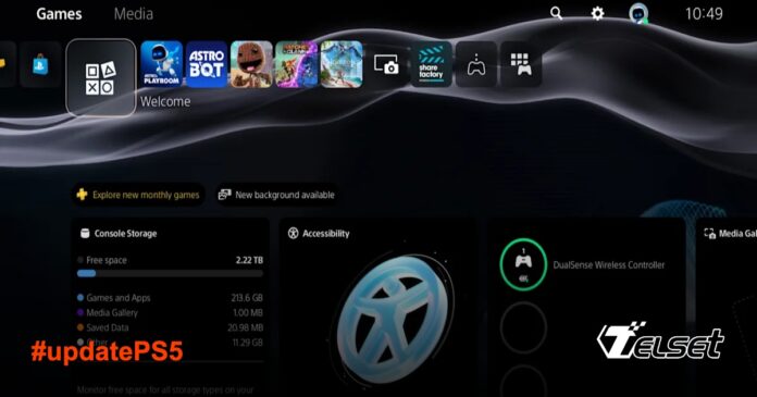 Tampilan tema retro PlayStation 5 dalam update terbaru