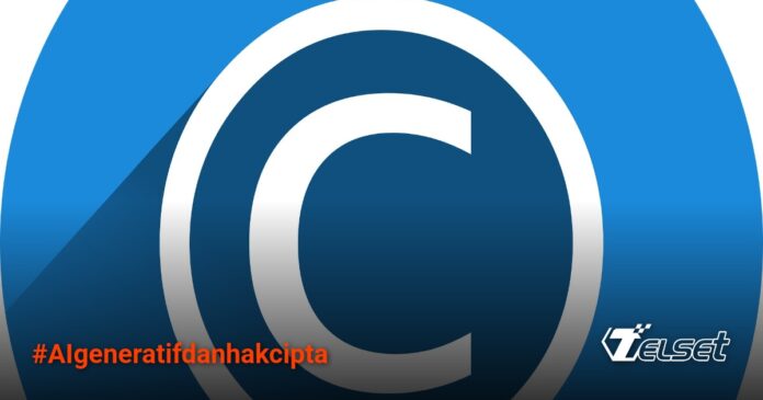 AI Generatif dan Hak Cipta: Tantangan Baru di Era Digital Ilustrasi konflik antara AI generatif dan hukum hak cipta