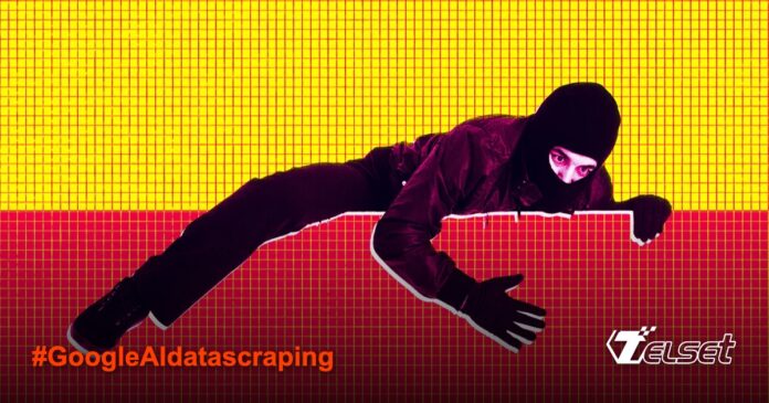 Ilustrasi Google AI scraping data dari situs web