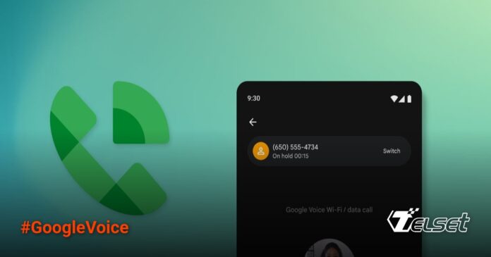 Google Voice Perbarui UI dan Tambah Fitur Panggilan 3 Arah, Tapi Ada Syaratnya Header image with Google Voice logo and UI