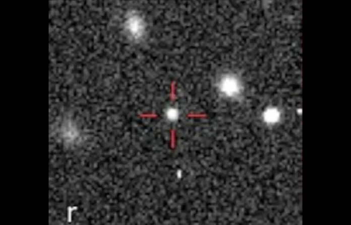 Ilustrasi planet minor 2017 OF201 yang baru ditemukan di tepi Tata Surya