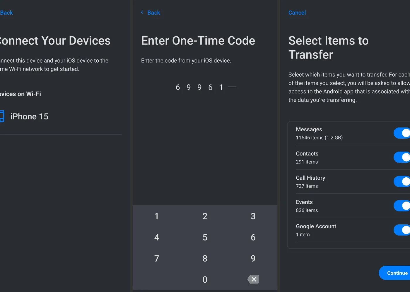 Transferring files from Android to iPhone with Move to iOS