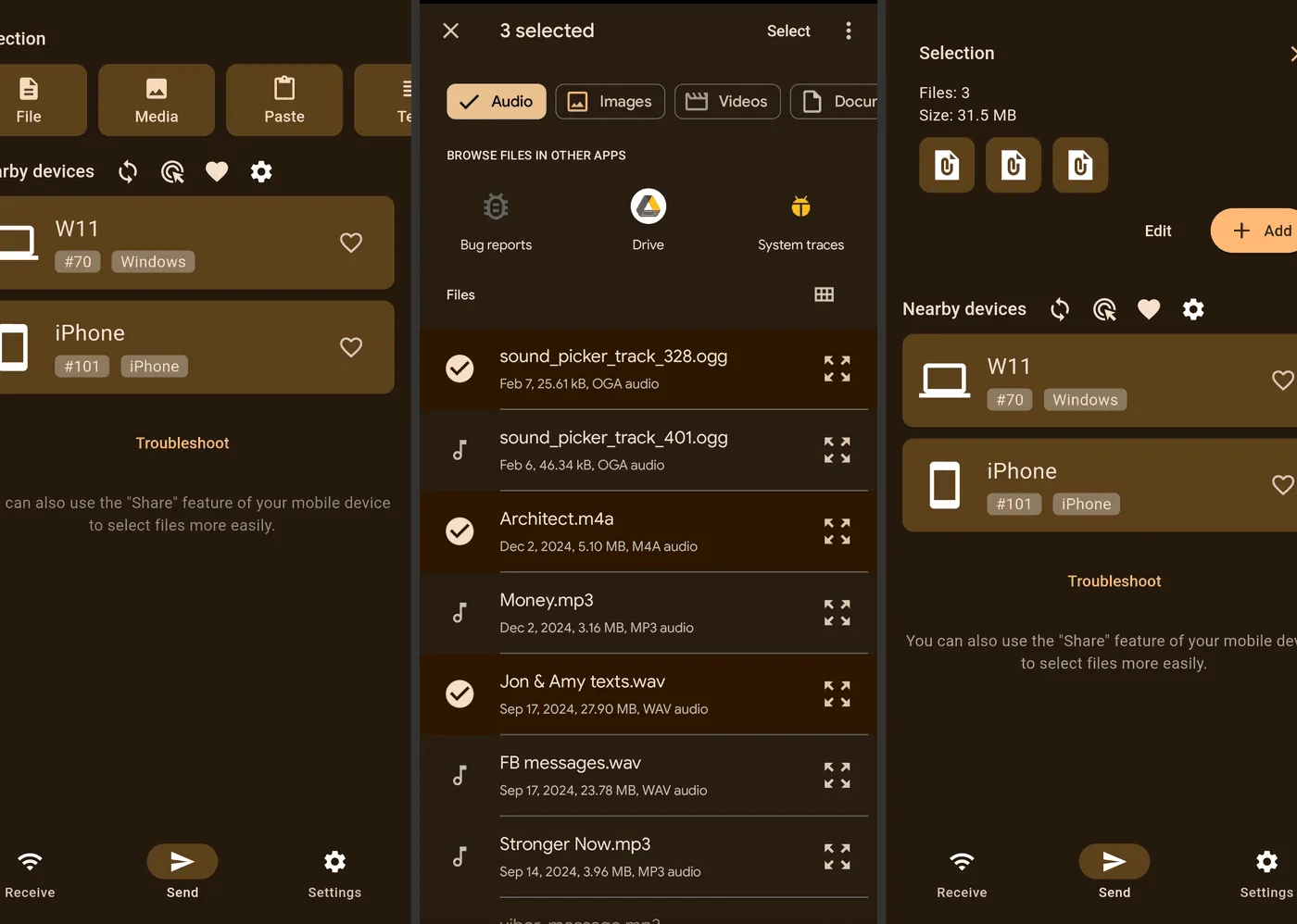 Transferring files from Android to iPhone using LocalSend