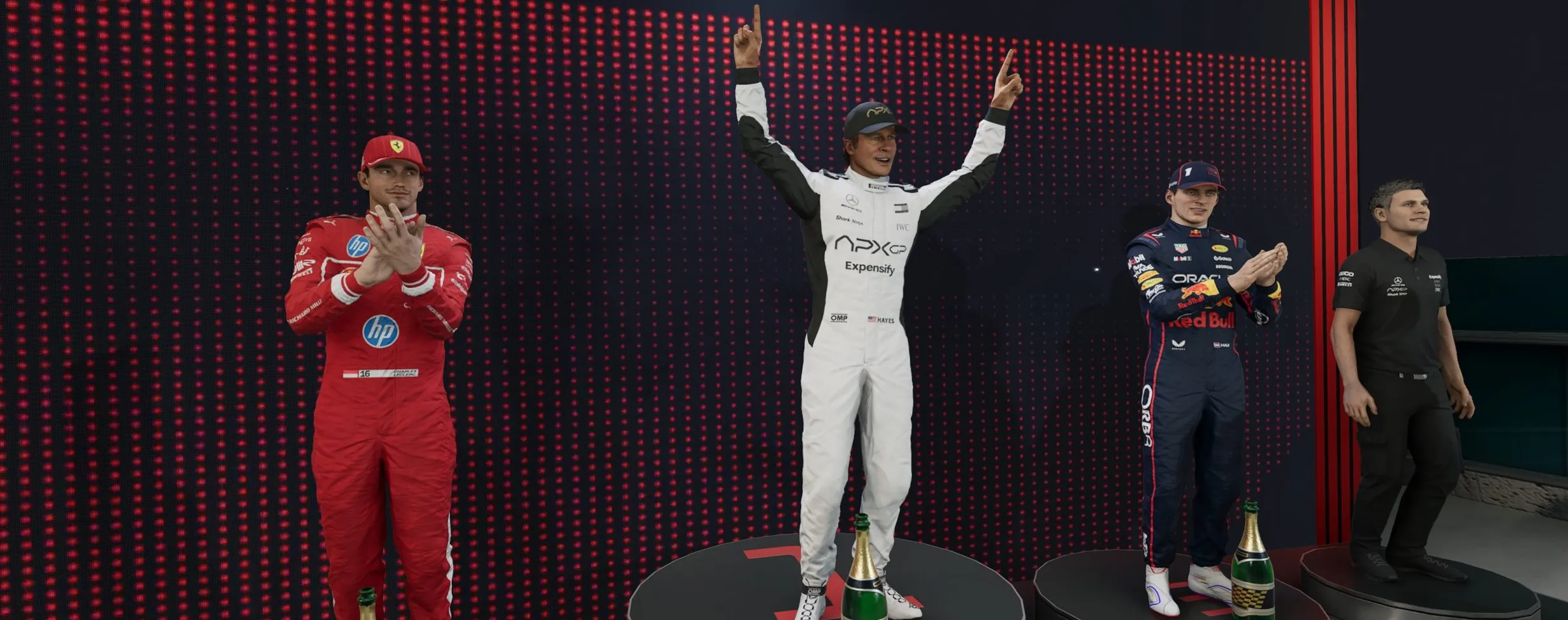 F1 25 My Team Mode dengan karakter Brad Pitt