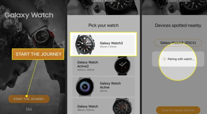 image-1748514285510-9498.webp Proses pairing Galaxy Watch dengan iPhone melalui aplikasi Galaxy Watch