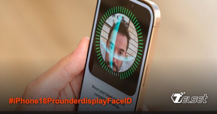 Desain konsep iPhone 18 Pro tanpa notch dengan teknologi under-display Face ID