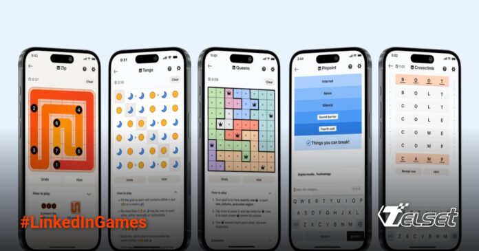 Ilustrasi seseorang bermain game puzzle di LinkedIn