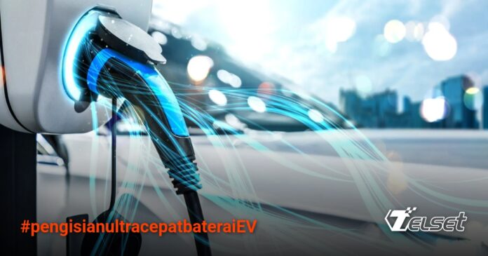 Pengisian Ultracepat Baterai EV Bisa Perpendek Umur Hingga 40% Ilustrasi stasiun pengisian cepat mobil listrik modern