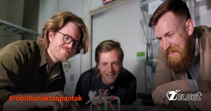 Robot Lunak Tanpa Otak Ini  Robot lunak tanpa otak yang bergerak dengan kaki tabung
