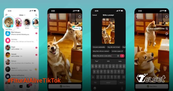 TikTok Luncurkan Fitur AI Alive, Ubah Foto Jadi Video Animasi Contoh hasil fitur AI Alive TikTok mengubah foto kucing menjadi animasi bergaya anime