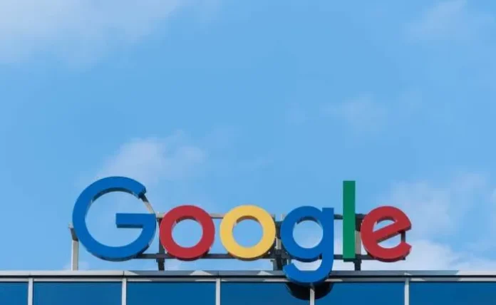 image-1748738207262-1599.webp Logo Google dengan latar belakang teknologi AI