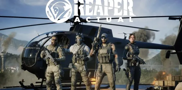 Ilustrasi gameplay REAPER ACTUAL dengan latar pertempuran intens