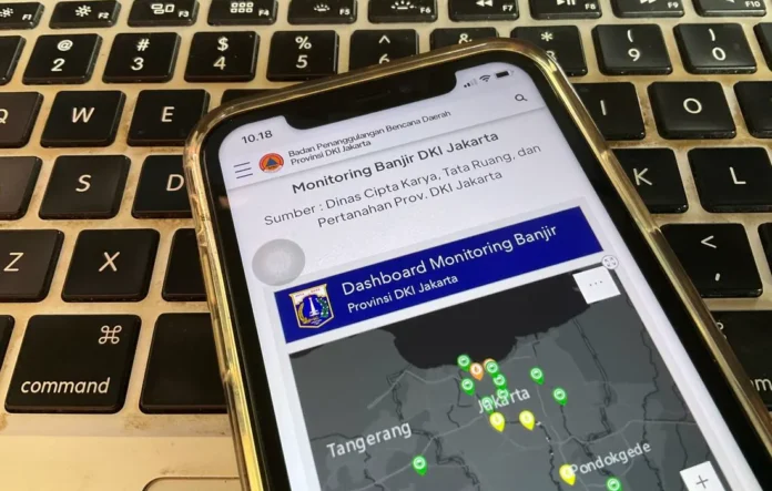 Tampilan website BPBD Jakarta untuk pantau banjir Jakarta secara online