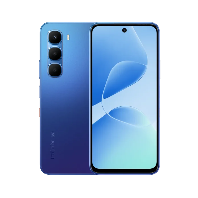 image-1752258596684-2849.webp Infinix Hot 60 5G smartphone dengan layar lebar dan desain modern