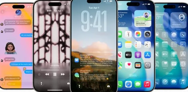 Tampilan antarmuka Liquid Glass pada iOS 26 public beta