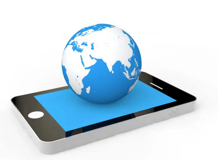 image-1753590437143-6495.webp Ilustrasi smartphone dengan ikon komunikasi global