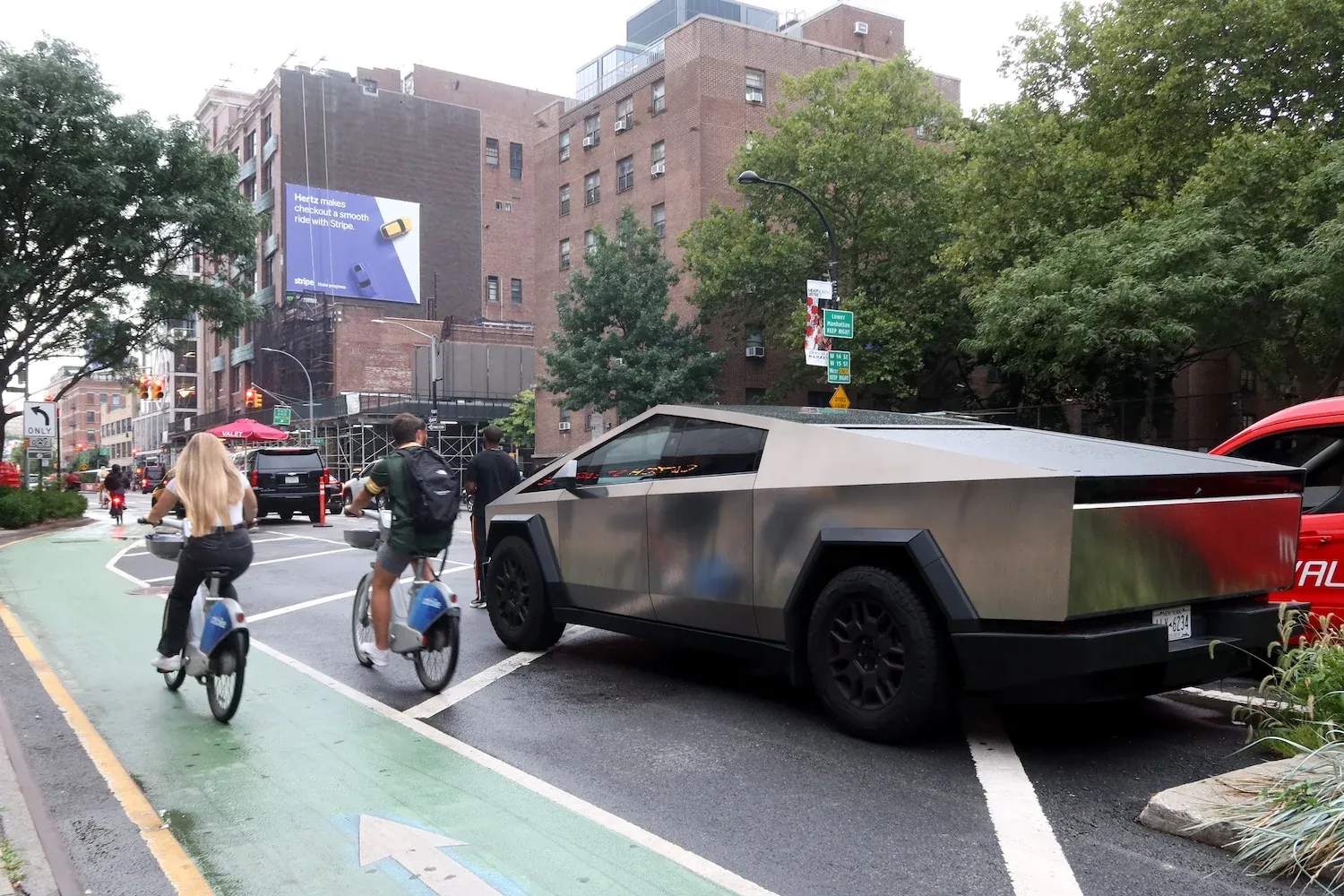 A Tesla Cybertruck in New York City