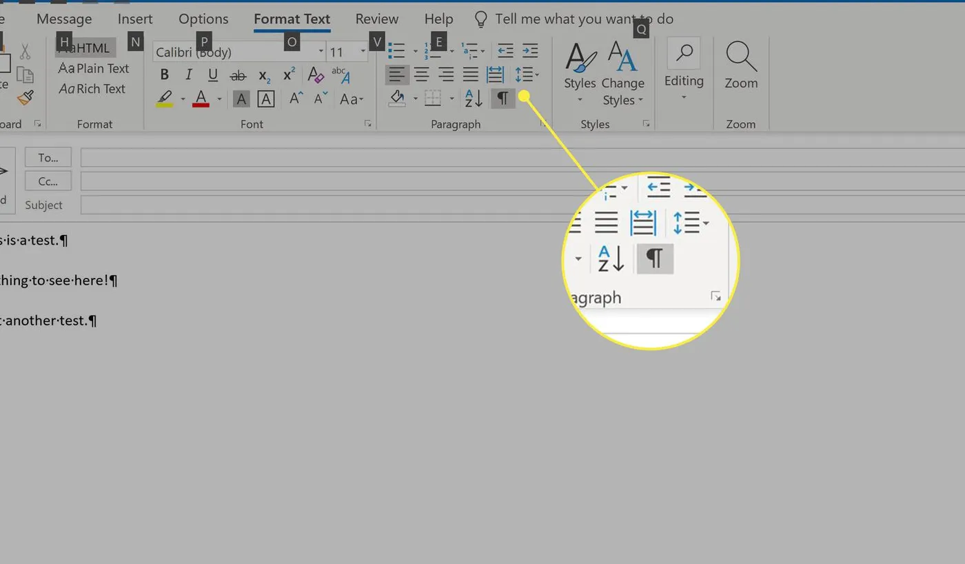 The Show Formatting button