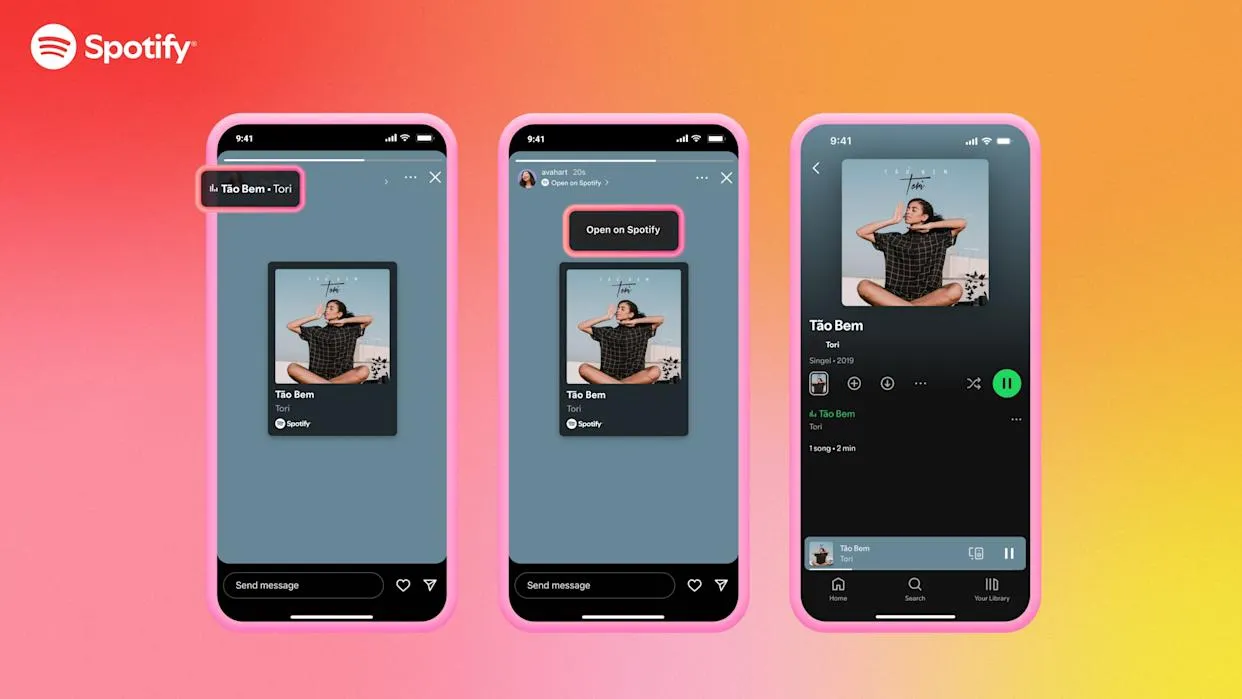 Cuplikan lagu Spotify di Instagram Stories