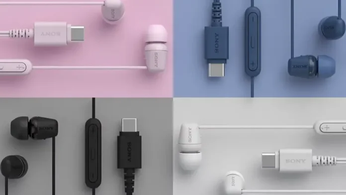 Sony IER-EX15C Wired USB-C Earphones dalam empat warna matte