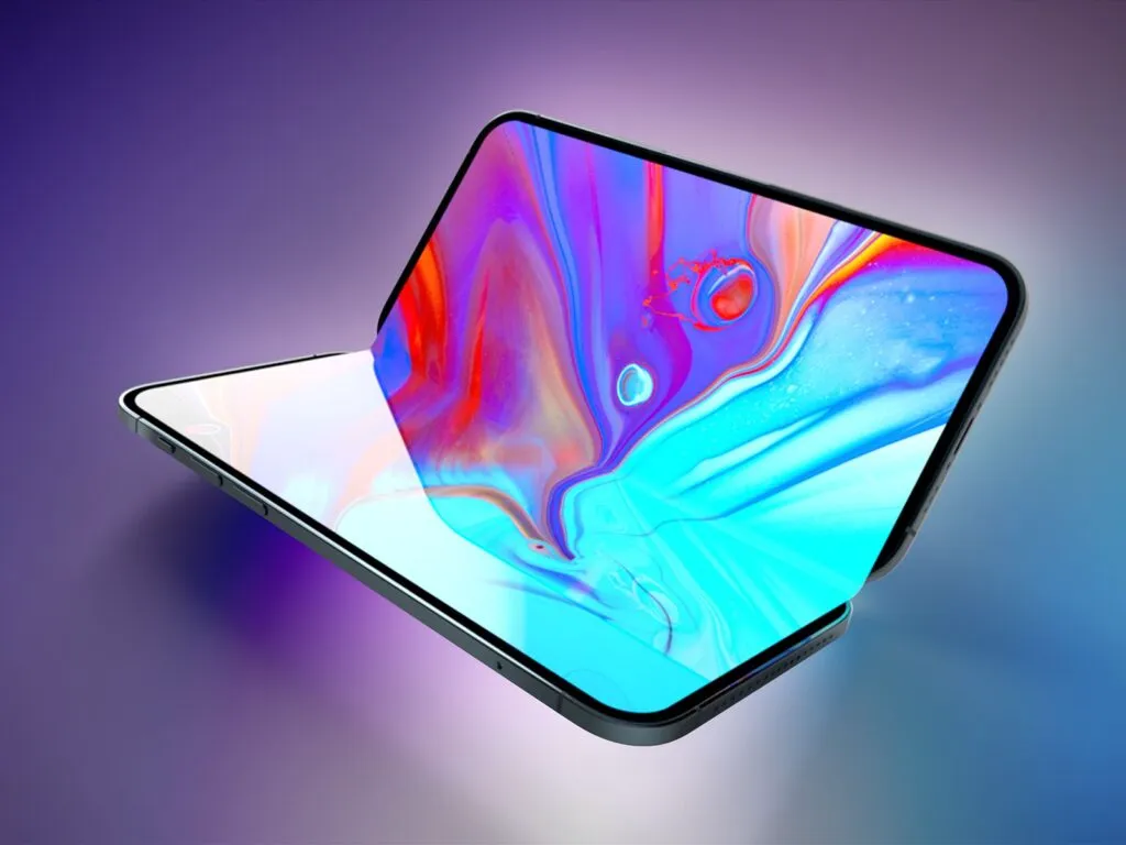 Ilustrasi perbandingan Galaxy Z Fold model lebar dan standar