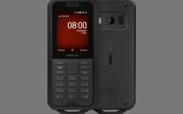 Render Nokia 800 Tough generasi kedua dengan desain tangguh dan keypad fisik