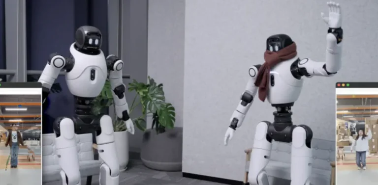 LinkCraft: Platform Zero-Code yang Ubah Gerak Manusia Jadi Aksi Robot Ilustrasi robot humanoid AgiBot X2 melakukan gerakan dance yang diprogram melalui platform LinkCraft dengan latar belakang teknologi futuristik