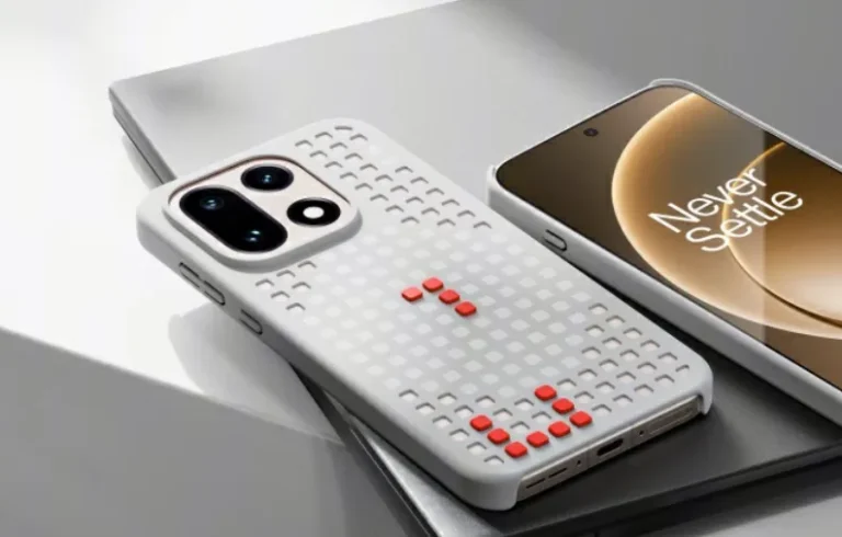OnePlus 15 Magnetic Case: Inovasi Desain dan Fungsionalitas Baru OnePlus Custom Dot Magnetic Case dengan desain perforated matrix dan balok silikon merah untuk personalisasi