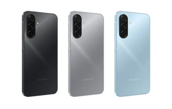 Ilustrasi smartphone Samsung Galaxy A27 dengan desain modern dan layar Infinity-V