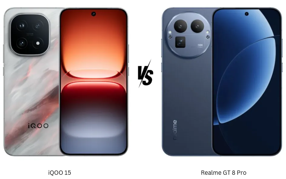 Perbandingan visual desain iQOO 15 dan Realme GT 8 Pro
