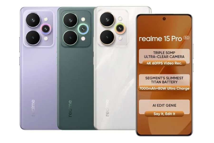 Ilustrasi desain smartphone Realme series terbaru