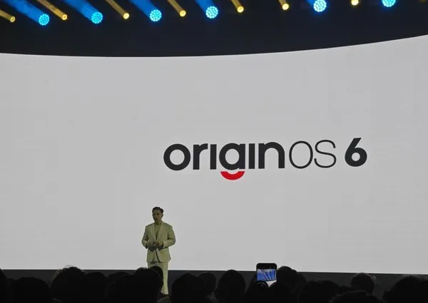 Tampilan antarmuka OriginOS 6 pada smartphone Vivo X300 series dengan desain modern dan elegan