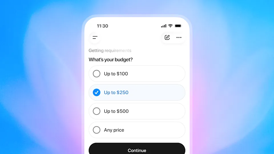 ChatGPT mengajukan pertanyaan klarifikasi selama proses shopping research