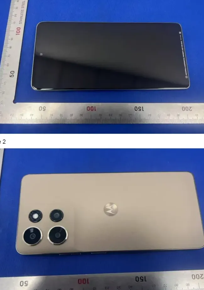 Render bocoran Moto G Power 2026 dengan desain flat sides dan warna biru-krem yang bersih