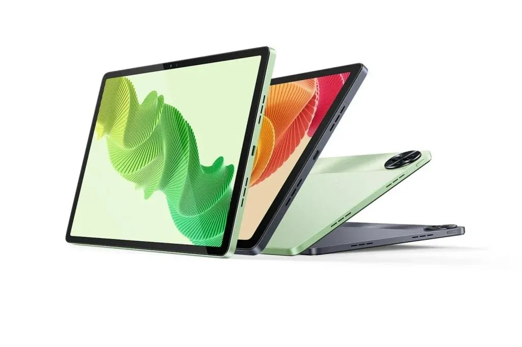 Ilustrasi tablet Realme Pad 3 dengan desain modern dan tipis