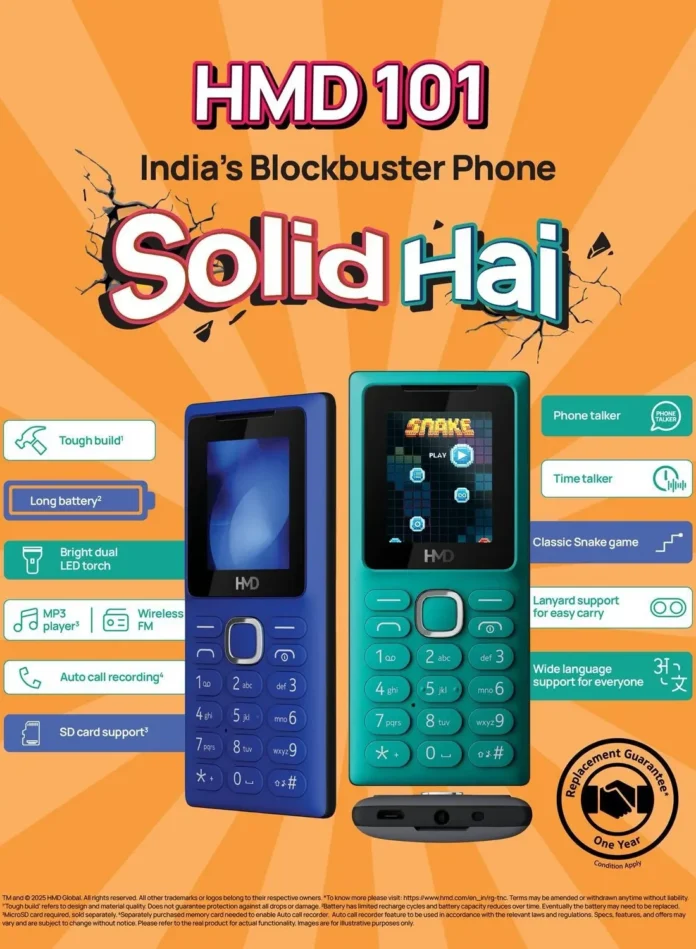 Dua ponsel fitur baru HMD 100 dan HMD 100 dengan desain sederhana dan warna-warna cerah