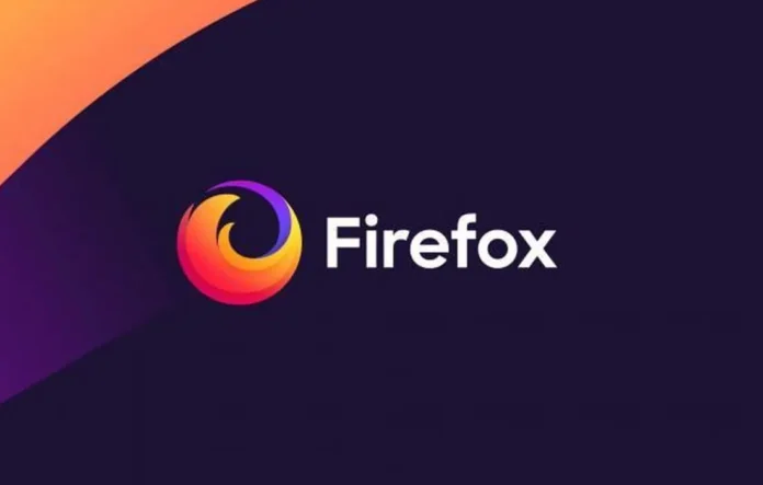 Logo browser Mozilla Firefox dengan tema gelap, simbol rubah api melingkari bumi