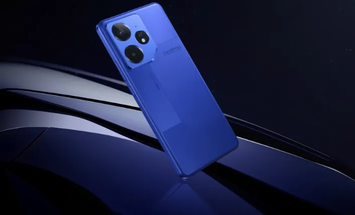 Ilustrasi smartphone Realme seri Neo dengan desain modern dan tahan air